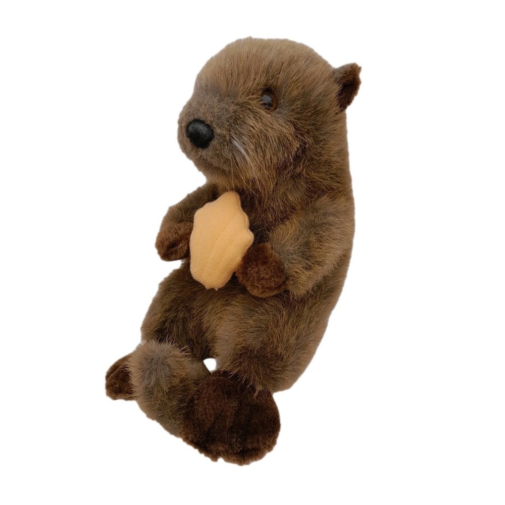 Vintage SeaWorld Sea Otter Plush 9" Busch Gardens Stuffed Animal Brown Otter Toy